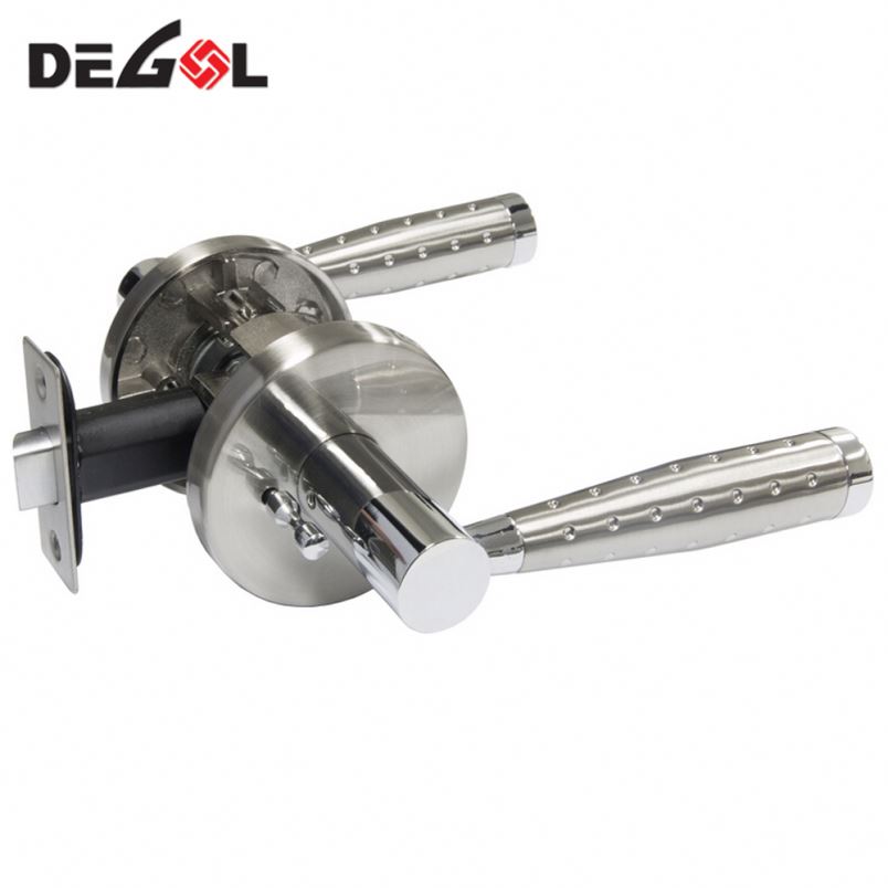 Security sliding lever toughened glass door handle lock with key