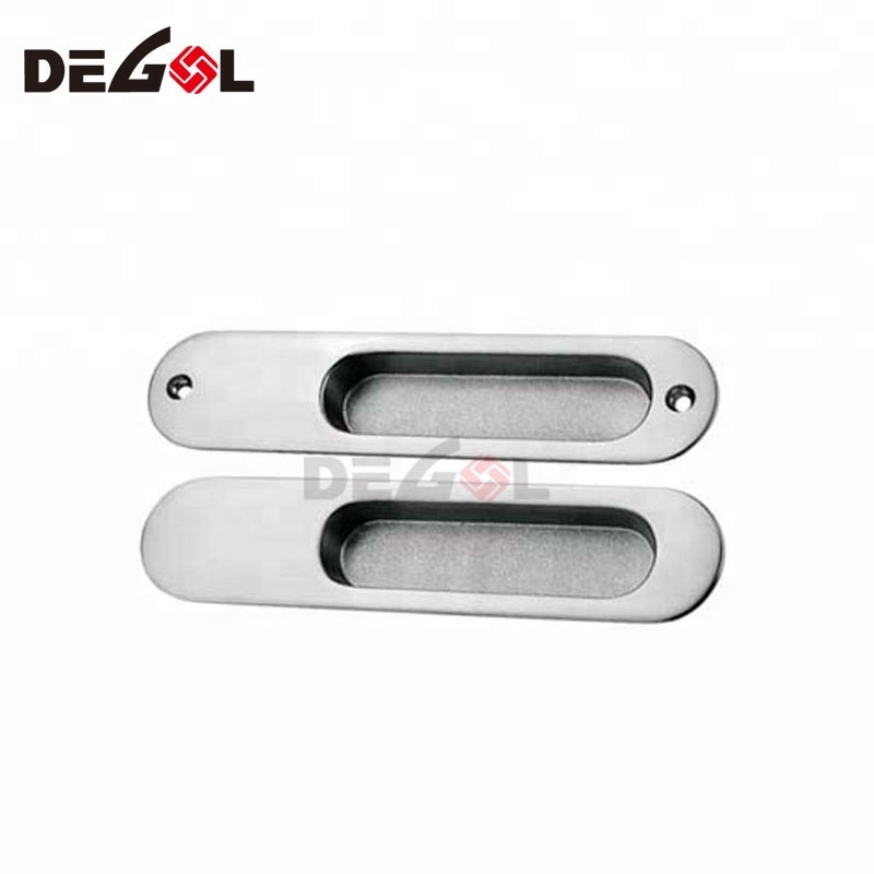 Steel kitchen cabinet concealed door handle