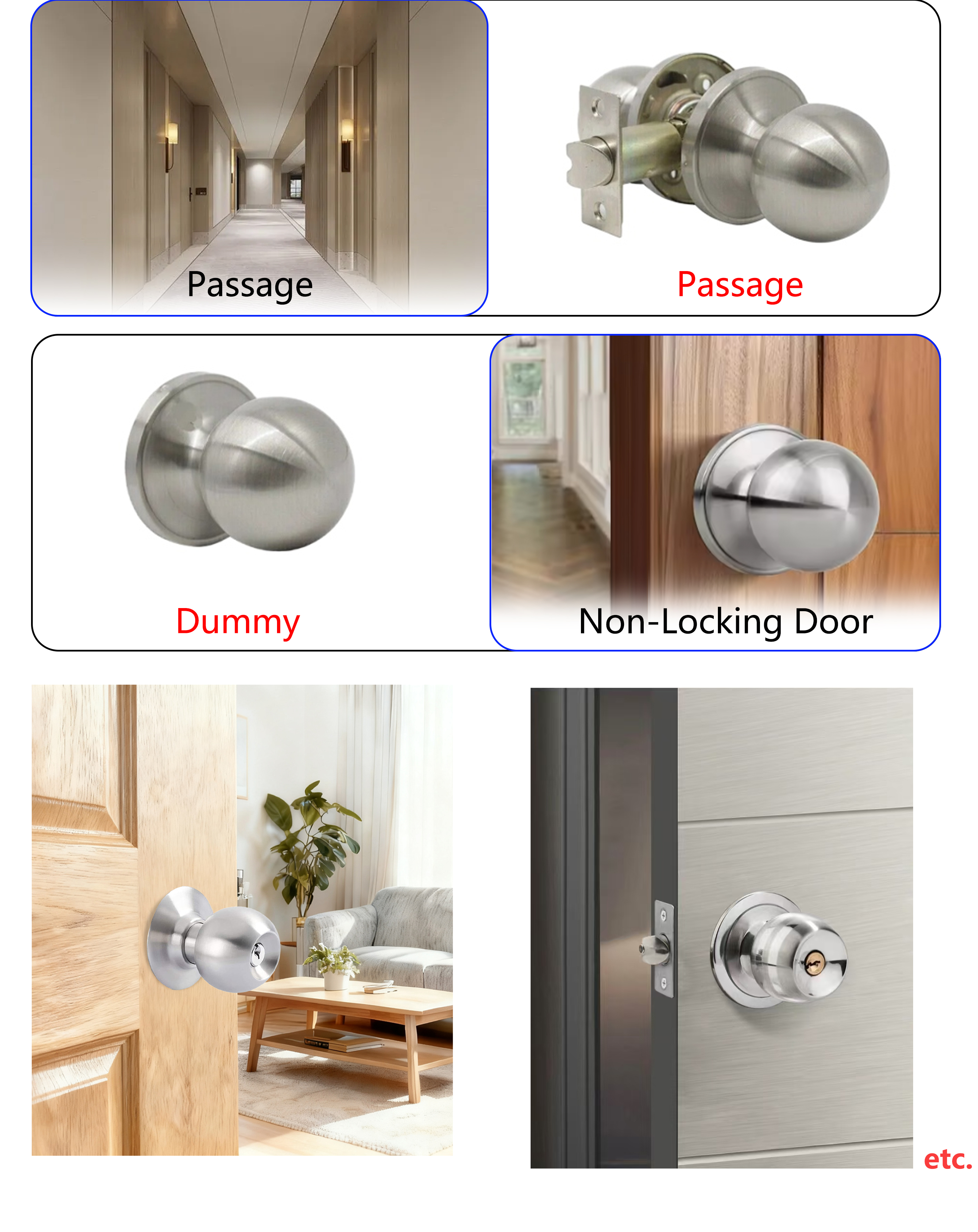 Stainless Steel Door Knob Lock Designed for Australian Home Security