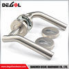 LH1093 Modern Stainless Steel Round Tubular Door Lever Handle on Round Rose