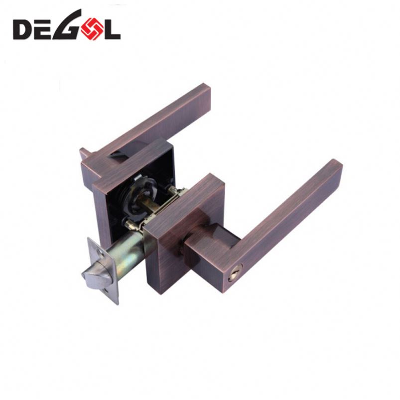 Door Wave Lever Lockset,satin Nickel Interior Tubular Lock Tubular Lockset Double Sided Door Handle Lock