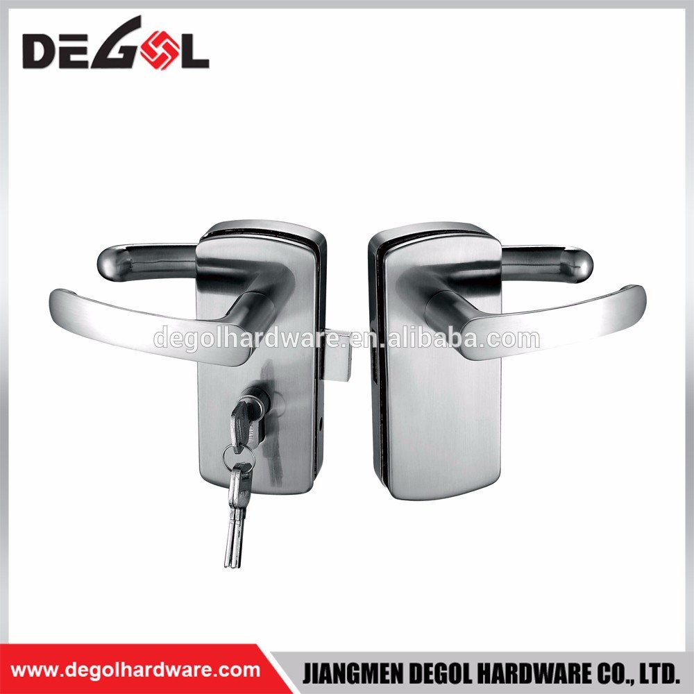  high security double sided stainless steel glass door handle lock