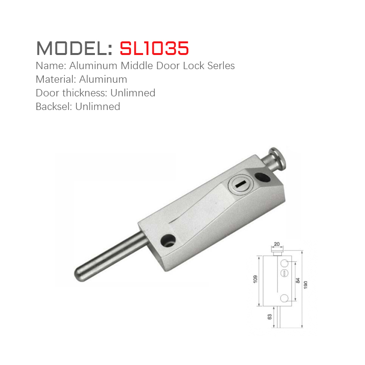 SL1036 Modern luxury Aluminium narrow 85 mmPassword Aluminum Sliding Door Lock Modern designed stainless steel sliding door lock with zinc material body 