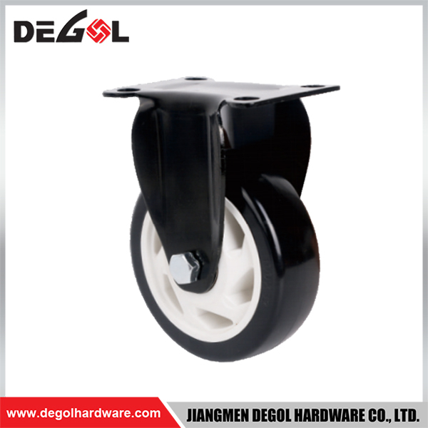 FC1010 Heavy Duty 130KG 125mm PVC Rubber Swivel Trolley Furniture Caster with Brakes Castor Wheels in Black Screw-for Furniture Moving