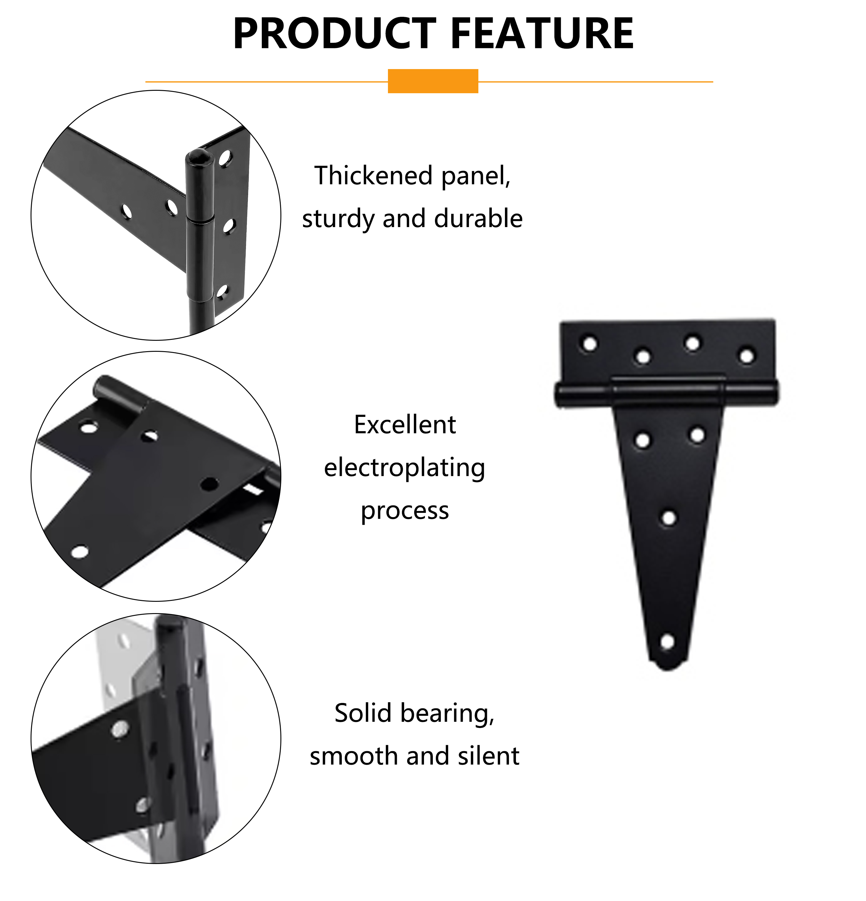 Heavy Duty T‑Strap Hinge For Outdoor Wooden Garden Gate