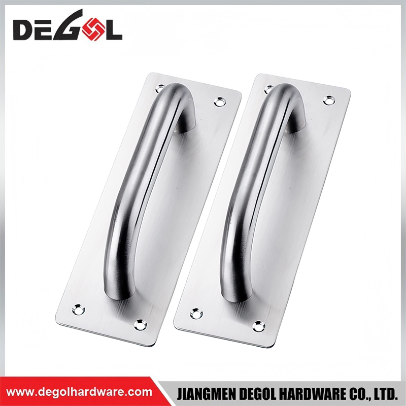Silver Push Pull Handle Polished Surface For Hotel Project Door Matching Accessories