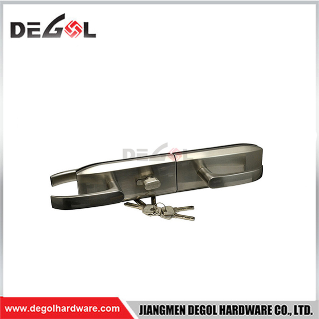 GL1036 stainless steel double sided commercial lever glass door lock with handle