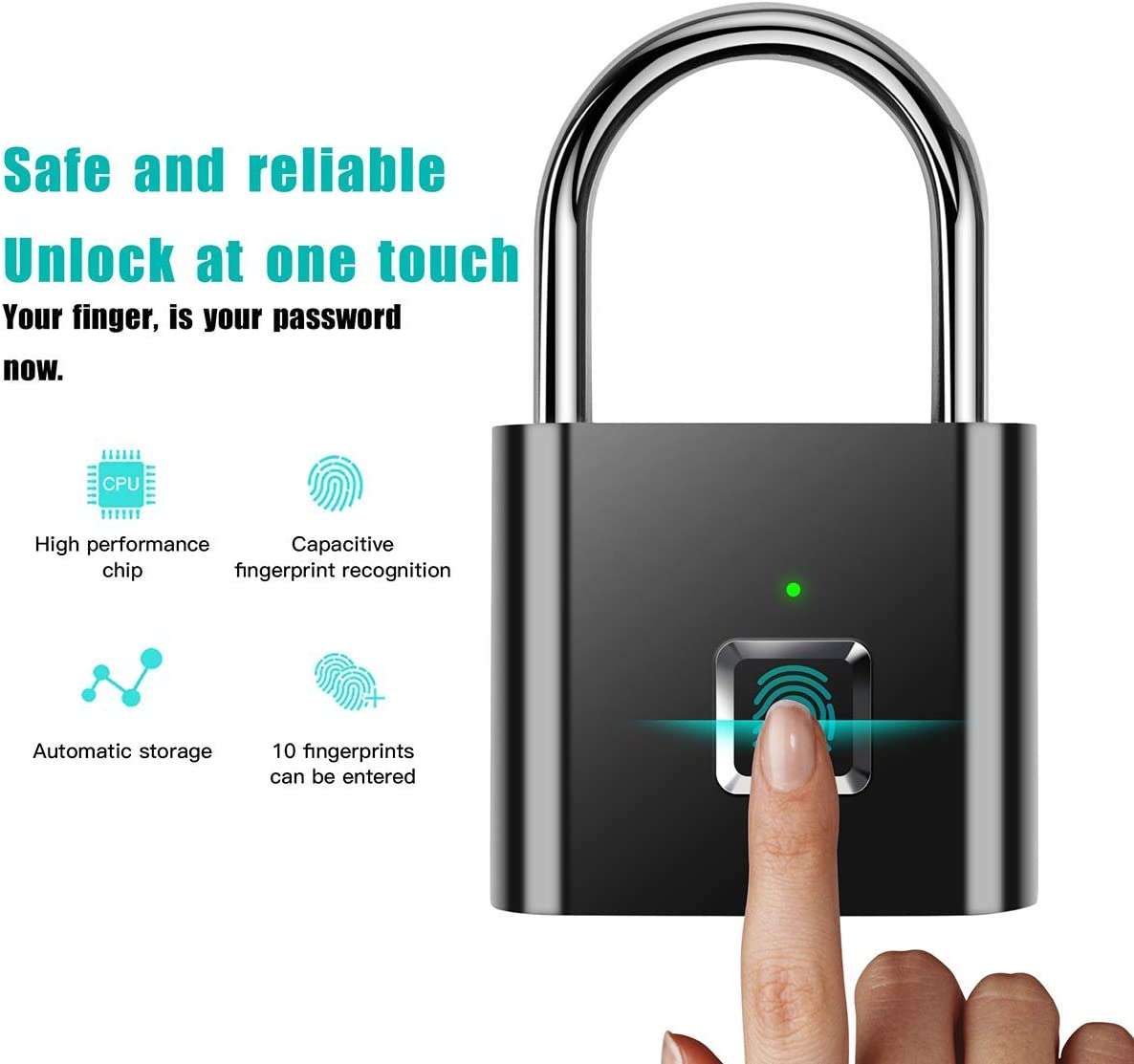 Smart Digital Alarm Fingerprint Pad lock