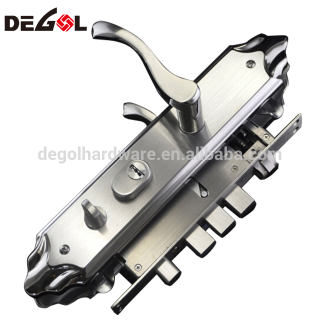 Stainless steel hotel mortise double sided door handle lock