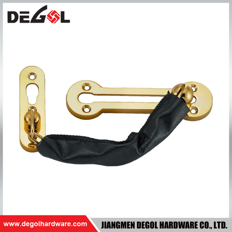 130*35mm Golden security door chain with leather sleeve applicable to multiple doors