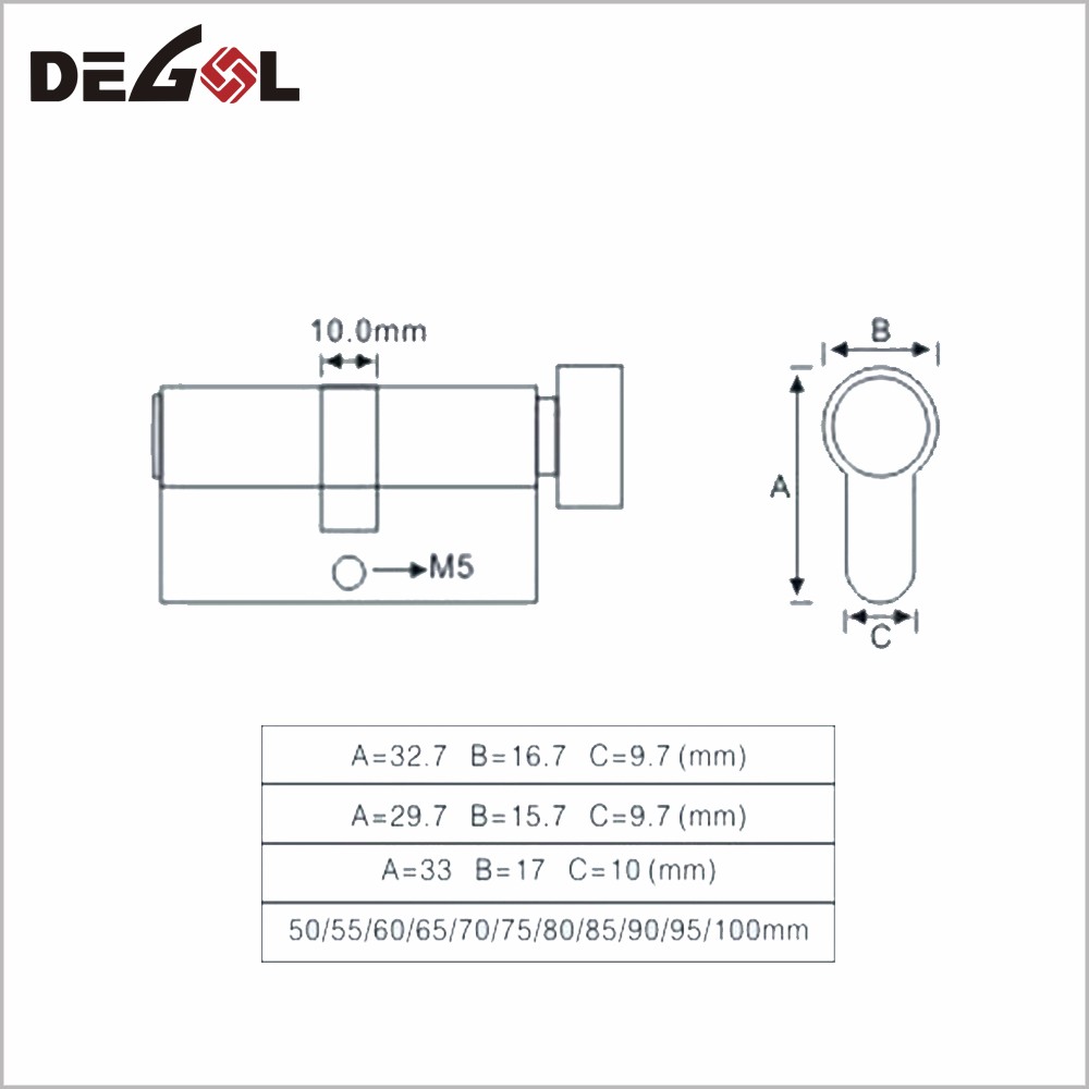 CY1002 60/65/70/75/80MM Brass Cylinder Lock with Thumb Turn Buy