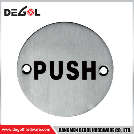 SP1013 Custom Stainless Steel Metal Push Sign Round Plate