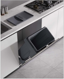 FLB-450-35 Multi Fit Bin with Pull out handle type with soft closing sides