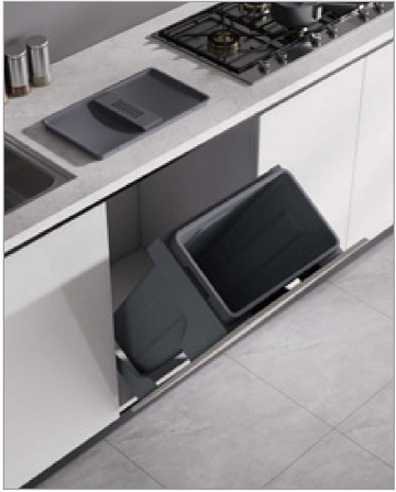 FLB-450-35 Multi Fit Bin with Pull out handle type with soft closing sides