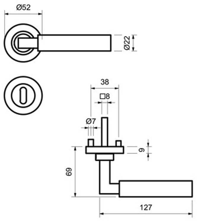 LH1089 Right Angle Lever Handle Interior Door Hardware for Hotel Use