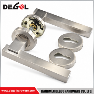 LH1092 Modern Square Tube Door Lever Handle on Round Rose